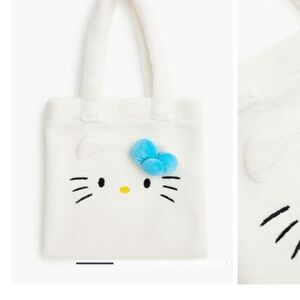 Hello Kitty White Tote Bag with Blue Bow